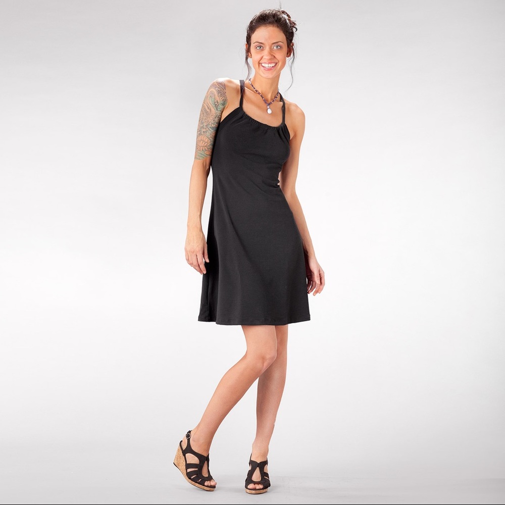 NWR Prana Quinn black tank dress bra sport